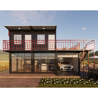 Maison préfabriquée en conteneur à deux étages, duplex, maison préfabriquée, salle de bain, bureau, cuisine, design moderne, ISO9001