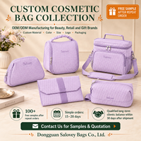 Pochette cosmétique matelassée en PU avec logo personnalisé, texture tissée, sac de maquillage, organiseur de beauté de voyage, OEM ODM