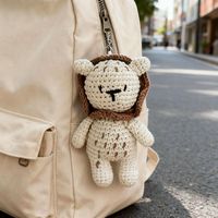 Crochet personnalisé Amigurumi Lion jouet doux Mini Lion hochet couette PP coton animal en peluche cadeau tricoté à la main en peluche pour bébé