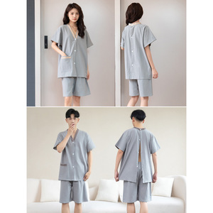 Vêtement de moxibustion en coton à manches courtes, ouverture avant et arrière, pour hommes et femmes, thérapie, massage, acupuncture, grande taille XL XXL 3XL - Product Image 4