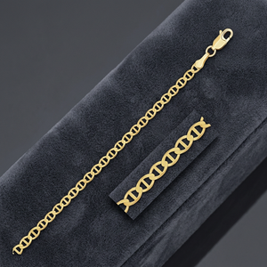 Cavigliera a maglie Mariner in oro giallo 10k, bracciale a catena alla moda da 2,3 mm - Product Image 3