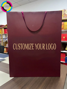 Borsa di <span class=keywords><strong>Carta</strong></span> Extra Large di Lusso con Logo Personalizzato, Gigante Sacchetto per Shopping da Boutique, Confezione Regalo Oversize Bordeaux, Borsa all'Ingrosso - Product Image 6