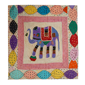 Vente de gros Couvre-lit éléphant Quilt unique brodé à la main - Product Image 1
