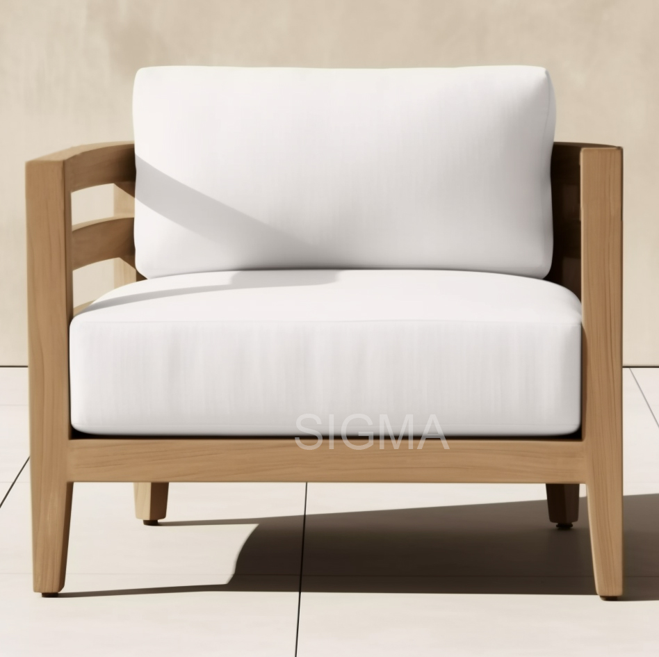 2023 new arrival wholesale patio outdoor modern garden sofas sets teak wood outside  furniture sofa