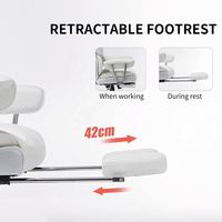 JOHOOFURNITURE Grande chaise de bureau exécutive en cuir PU avec support lombaire, blanche, Sedia Da Ufficio