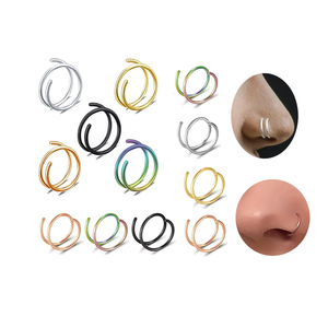 Đôi Mũi Vòng Mới Hợp Thời Trang Thiết Kế Vách ngăn Xỏ Thép Không Gỉ Hoop Mũi Xỏ Xỏ Bán Thời Trang Mũi Vòng Cho Phụ Nữ - Product Image 2