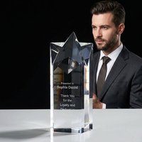 Trophée en verre imitation cristal antique Creative Star, design gravé au laser, plaque de récompense vierge personnalisable pour cadeaux promotionnels