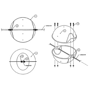 Sfera di Segnalazione per <span class=keywords><strong>Linee</strong></span> Elettriche, Marcatore Aereo per Cavi in Fibra Ottica OPGW - Product Image 3