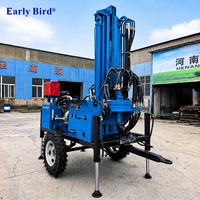 Plateforme mobile de forage de puits d'eau, machine de forage de puits profonds de 300 m avec tuyaux de forage et trépans