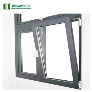Lukliving PVC đôi kính cửa sổ Rèm nhôm kính louver cho đôi trượt nghiêng và biến cửa sổ