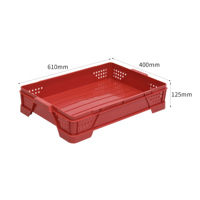 Boîte à pain en plastique de qualité alimentaire, empilable, emboîtable, recyclable, durable, 610*400*125MM, avec mailles, couleur personnalisée, caisse