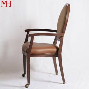 Otel yemek odası döşemeli yemek sandalyesi tekerlekli düğün salonu sandalye ile mobil kol dayama ziyafet sandalye - Product Image 2