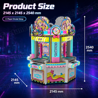Machine de jeu d'amusement de luxe à LED, à monnayeur, avec distribution de tickets et de jetons, pour 4 joueurs, pousseur de jetons à monnayeur pour salle d'arcade