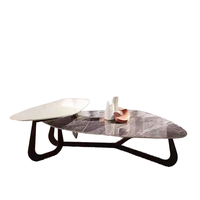 2024 dernier ensemble de Table basse de luxe irrégulière Table basse en pierre combinaison de meubles de salon