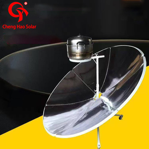 <span class=keywords><strong>Four</strong></span> <span class=keywords><strong>solaire</strong></span> parabolique écoénergétique de 1,5 m de diamètre, foyer de 28 cm, 1500 W, en tôles d'aluminium anodisé brillant, avec boîtier de combinaison PV domestique - Product Image 1