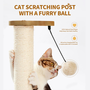 Moderner 23 "großer Katzen kratz baum Holzkugel bahn <span class=keywords><strong>Sisal</strong></span> 2-lagiger Indoor-Kratz baum kratzer Großer interaktiver baumeln der Ball - Product Image 4