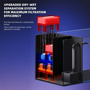 Hoogwaardig 220V modern design ultra wit transparant glazen rechthoekig bureau aquarium viskom milieuvriendelijk zijfilter 10W - Product Image 2