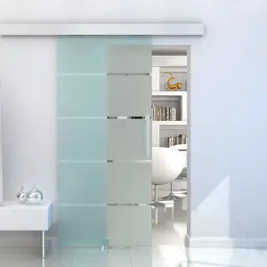 Porte coulissante moderne en aluminium et verre