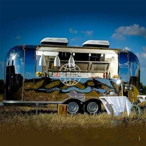 Stainless Steel <b>Mobile</b> Fast Food Truck with Sunshade Refrigerator <b>Air</b> <b>Conditioner</b> Camping Trailer for Snack Food-Rust Resistant - Product Image 1