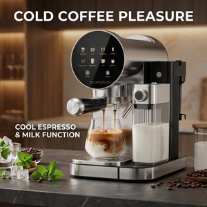 Machine à café expresso multifonction chaude et froide avec réservoir d'eau de 0,9 L, réservoir de lait de 0,45 L, porte-filtre de 51 mm, auto-nettoyante et fonction lait frais - Product Image 6