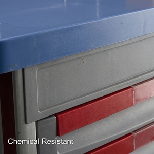 รถเข็นขนส่งอุปกรณ์การแพทย์ของห้องปฏิบัติการทางการแพทย์เคลิง พร้อมถาดที่ทนทานต่อสารเคมี - Product Image 5