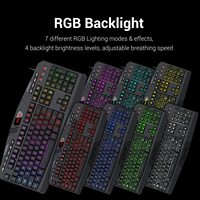 Delux — clavier et souris de jeu filaire Redragon S101, rétroéclairé rvb, avec touches multimédia, repose-poignet et rétro-éclairage rouge