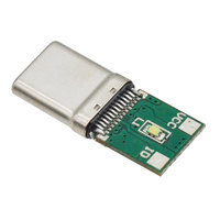 Conector Macho de Carga Tipo-C de 24 Pines con LED de Doble Cara y Cobre de Alta Conductividad
