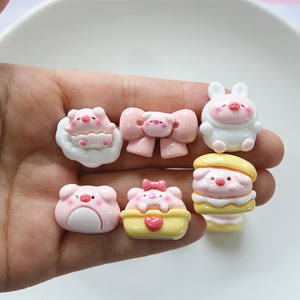 Breloques en résine plastique, perles et accessoires <span class=keywords><strong>pour</strong></span> coques de téléphone, coiffes, autocollants de réfrigérateur, épingles à cheveux, à faire soi-même, en forme de cochon en farine brillante, avec colle crème - Product Image 5