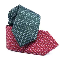 Silk Tie New Custom Bird Animal Series Manufacturers Red Green Silk Pure Handmade Luxury Tie For Man
