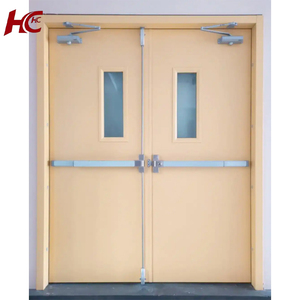 Puerta <span class=keywords><strong>de</strong></span> acero <span class=keywords><strong>de</strong></span> entrada ignífuga Commerical 90 Mins Puerta <span class=keywords><strong>de</strong></span> salida clasificada contra incendios Puerta cortafuegos <span class=keywords><strong>de</strong></span> un solo columpio con marco para edificios - Product Image 1