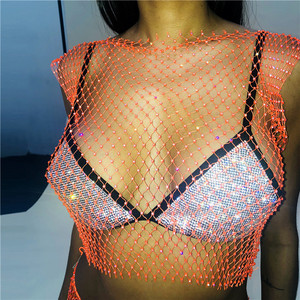 Top <span class=keywords><strong>court</strong></span> <span class=keywords><strong>court</strong></span> en strass pour femme, noir, Sexy, creux, <span class=keywords><strong>petit</strong></span>, Slim, cou, diamants, Sexy - Product Image 5