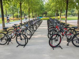 Support de stationnement pour <span class=keywords><strong>vélo</strong></span> de type L professionnel, en acier tubulaire, pour vélos jusqu'à 6,5 cm de largeur de <span class=keywords><strong>pneu</strong></span>, support de <span class=keywords><strong>vélo</strong></span> stable pour l'affichage en magasin - Product Image 6