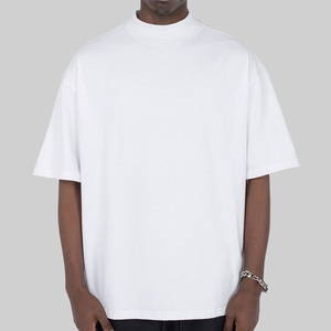เสื้อยืดคอตตอนพรีเมียม 100% ทรงหลวม แขนเสื้อแบบดรอปโชว์เดอร์ หนานุ่ม พิมพ์ลายได้ตามต้องการ แฟชั่นคอเต่า เสื้อยืดโอเวอร์ไซส์ - Product Image 3