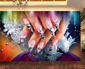 Nail Art <span class=keywords><strong>Salon</strong></span> 3d <span class=keywords><strong>Papier</strong></span> <span class=keywords><strong>Peint</strong></span> Mural <span class=keywords><strong>Papier</strong></span> <span class=keywords><strong>Peint</strong></span> Adhésif Manucure Studio Décoration Murale - Product Image 4