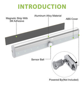Luz LED con Sensor de movimiento para armario, iluminación nocturna activada por movimiento, inalámbrica, para escaleras, cocina, 6/10 LED - Product Image 2