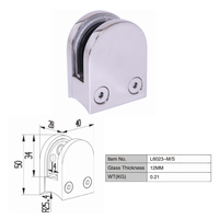 Pince de fixation moderne en acier inoxydable 306 pour verre, finition poli miroir, pour montage de verre sur sol, usage commercial, résistante à la rouille, 12-16 mm