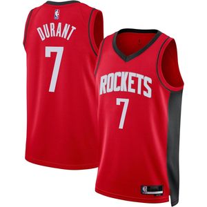 Houston Rockets Kevin Durant 7 Red Icon Edition - Camiseta juvenil Swingman que absorbe la humedad, ropa de baloncesto con cuello en V - Product Image 1