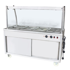 Carro de acero inoxidable para escaparate de Bain Marie, calentador de alimentos, armario, carrito con rueda - Product Image 1