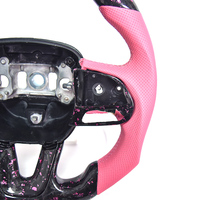 Volant sport en fibre de carbone véritable LED modifié pour Dodge Challenger, assemblage en cuir suédé perforé, personnalisé