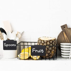 Basket <strong>Labels</strong> Clip on for Pantry Organization and Storage Baskets <strong>Bin</strong> <strong>Labels</strong> Black <strong>Bin</strong> Clip <strong>Labels</strong> for Baskets - Product Image 2