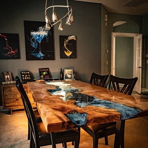 Custom Size Custom Made Factory Wholesale Dinning <strong>Table</strong> <strong>Top</strong> Epoxy <strong>Resin</strong> - Product Image 4