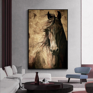 Cuadros décor moderne Animal <span class=keywords><strong>noir</strong></span> <span class=keywords><strong>blanc</strong></span> <span class=keywords><strong>cheval</strong></span> affiches imprime photos grand <span class=keywords><strong>cheval</strong></span> art peinture murale toile - Product Image 5