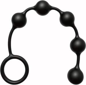 Tapón de Bolas Negras Serie Master para Hombres, Mujeres y Parejas, <span class=keywords><strong>Esferas</strong></span> Graduadas con Anillo de Tracción, Superficie Lisa, Juguete Sexual para Adultos - Product Image 1