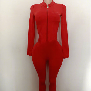 Custom LOGO <b>Workout</b> Spandex Bodycon One Piece Zip Rompers Women Short Sleeve Yoga Fitted <b>Jumpsuit</b> Playsuit Bodysuit for Women - Product Image 6