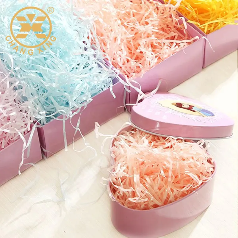 Eco Friendly 500G Packing Color Crinkle Filler Shredded Cut Paper Raffia Lafite Grass For Package Gift Box