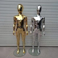 Mannequin Enfant Corps Entier en Plastique PP Or Rose, Chromé, Or ou Argent pour Vitrine de Magasin et Boutique