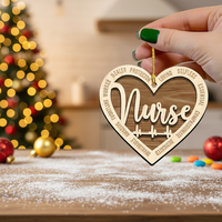 Nouveau Pendentif en Bois Créatif Transfrontalier Thème Amour pour la Journée des Infirmières, Noël, Décoration d'Intérieur pour la Dédiacation Sans Intérêt