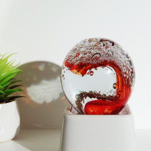 हाथ से उड़े हुए ग्लास आर्ट बबल तरंगें महासागर-थीम वाले ग्लास क्रिस्टल बॉल पेपर होम सजावटी संग्रहणीय - Product Image 5