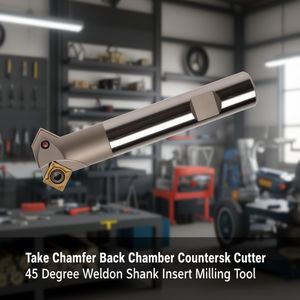 Fresa de biselado y avellanado de 45 grados con vástago Weldon para insertos - Product Image 3