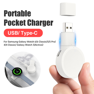 <span class=keywords><strong>Cargador</strong></span> <span class=keywords><strong>Magnético</strong></span> de Doble Entrada SIKAI para Samsung Galaxy Watch 6 5 4 3 Active2, Enchufe USB-A Giratorio, Puerto USB-C, Banco de Energía - Product Image 6